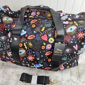 Bioworld Black and Multicolor Disney Pride Travel Bag